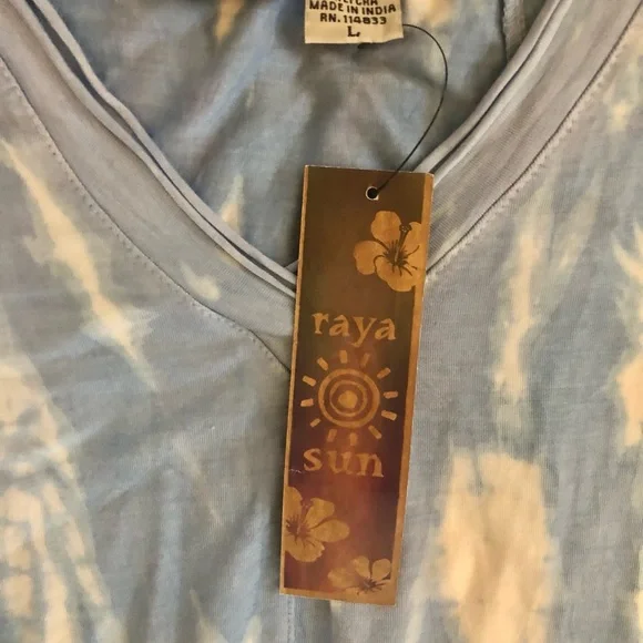 Rays Sun Tie-Dye V-Neck Women's Dress L New - Picture 6 of 12